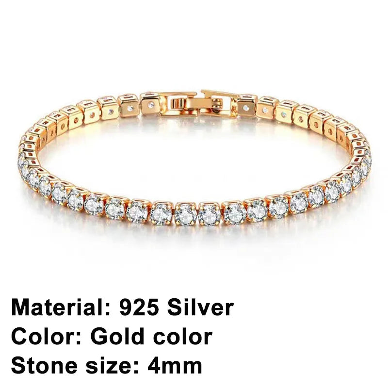 Avelena | Tennis-Armband – Glänzen Sie mit Attitüde: Eleganz aus Sterlingsilber und Hip-Hop-Flair!