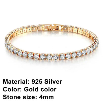 Avelena | Tennis-Armband – Glänzen Sie mit Attitüde: Eleganz aus Sterlingsilber und Hip-Hop-Flair!