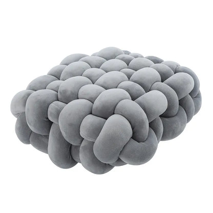 Avelena | Wohnzimmer Weicher Plüsch Knoten Kissen Sofa Kissen Einfarbig Quadratisch Handgewebtes Zuhause Wurfkissen Quadratisches Gewebtes Sitzkissen Kissen