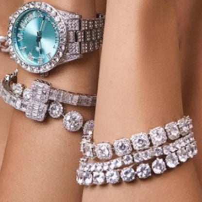 Avelena | Hip Hop Bling Trio Cuban Kette Schmuck Set