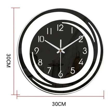 Avelena | Acryl Wanduhr - Skandinavisches Design - Schwarz - Uhr