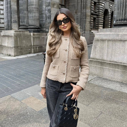 Avelena | Modische Tweed-Kurjacke für Damen