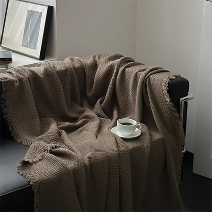 Avelena | Sofadecke aus einfarbiger Baumwolle