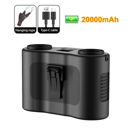 Avelena | Tragbarer Taillenschutzventilator mit zwei Luftauslässen & 20.000mAh Batterie – BreezeMate