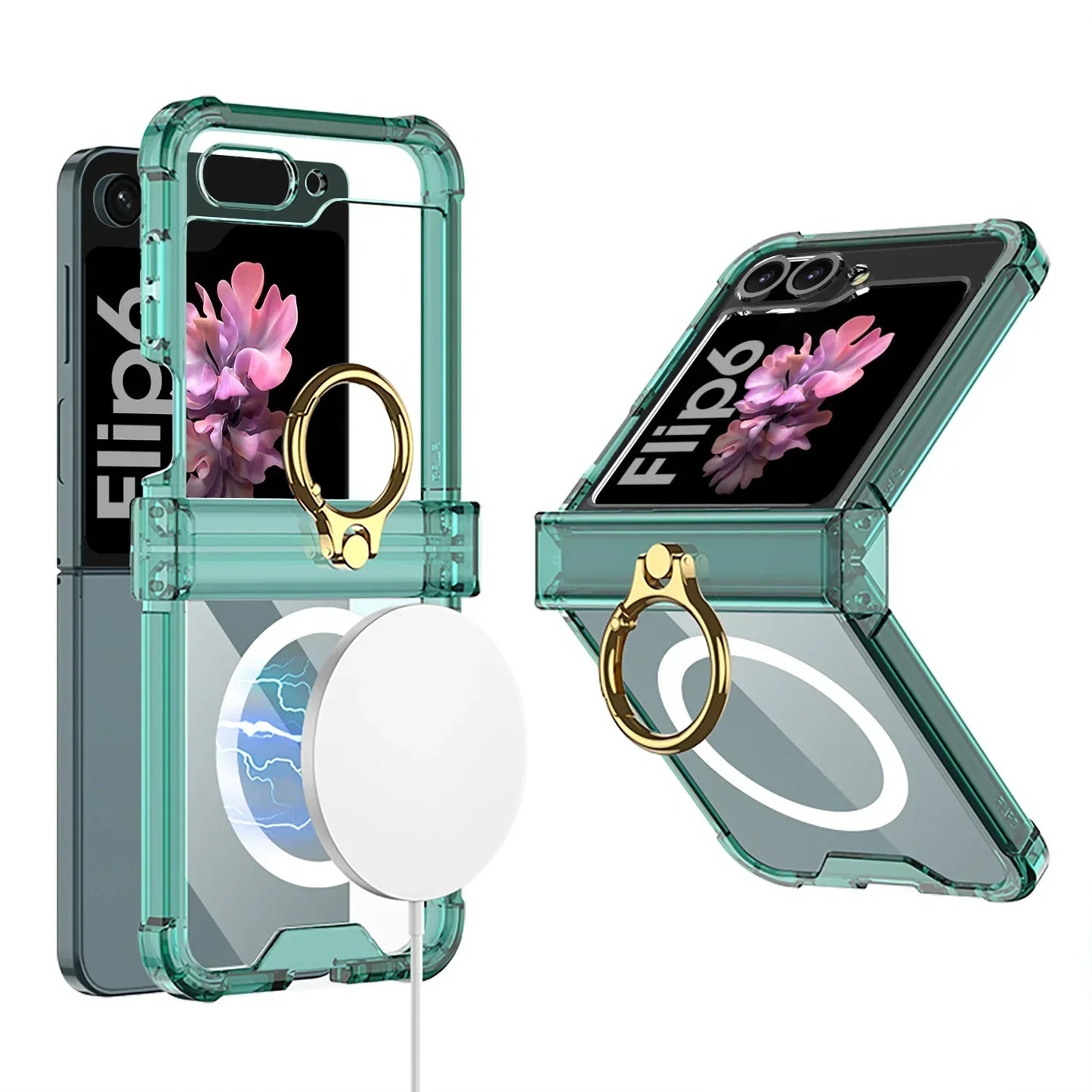Avelena | Transparent Ring Case für Galaxy Z Flip 6
