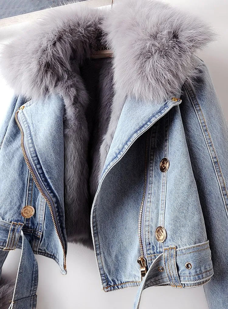 Avelena | Denim & Pelz Jacke