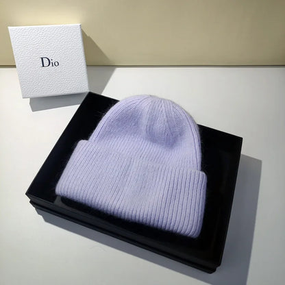 Avelena | Damen Winter Strickmütze - Warmes Kaschmir Wolle & Kaninchenfell Ski Hut