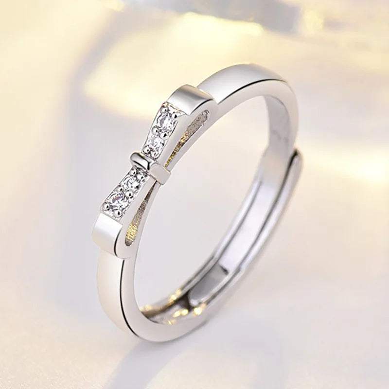 Avelena | 925 Sterling Silber Herz Glitzer Ring