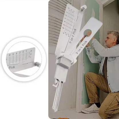 Avelena | Edelstahl Schlüsseldecoder – 2-in-1 Schlossdekodierungs- und Picking-Werkzeug für Schlosser