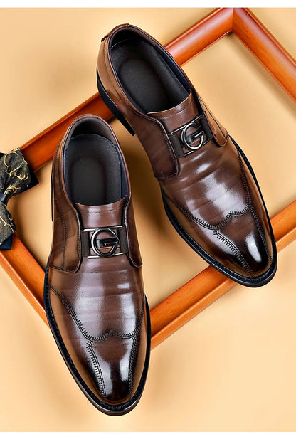 Avelena | Herren Leder Schuhe Stilvolle Herren Schuhe Spitz Oxford Hochzeit Leder Herren Dress Schuhe Gentleman Büro Mann Schuh