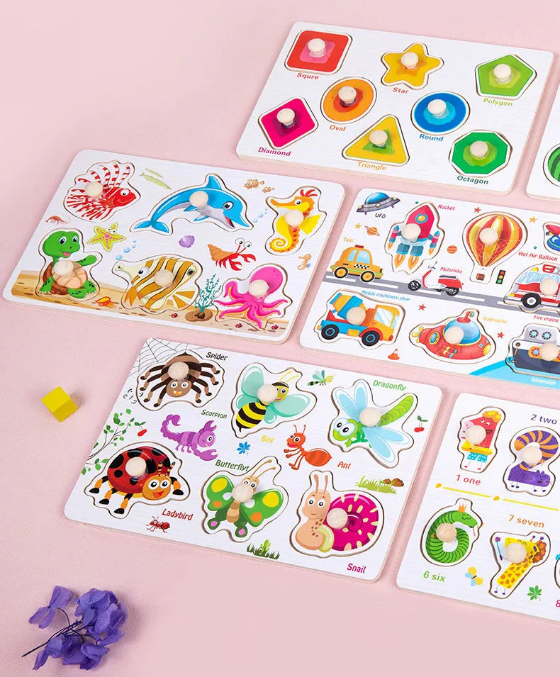 Avelena | Montessori Baum Puzzle Griffe Brett Spielsachen