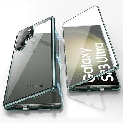 Avelena | Metall Aluminiumlegierung 360 Hülle mit Sicherheitsverschluss für Samsung Galaxy S24-S23 Serie