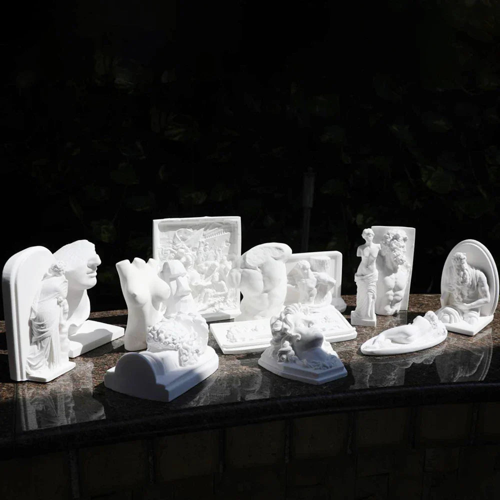 Avelena | Nordic INS Stil Charakter Gips Statue DIY Gemalt Skizze Fotografie Requisiten Tischdekorationen Wohnkunst Gips Dekoration