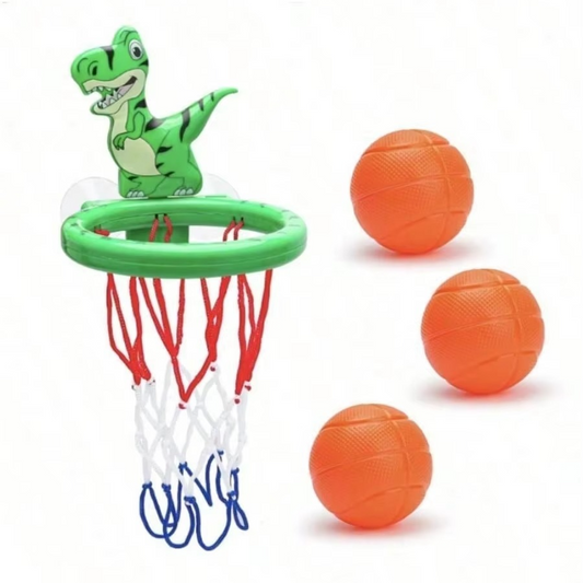 Avelena | Dinosaur Bad Basketballkorb Spielset für Kleinkinder mit drei Bällen