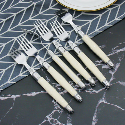 Avelena | Elfenbeinfarbenes Laguiole-Besteckset
