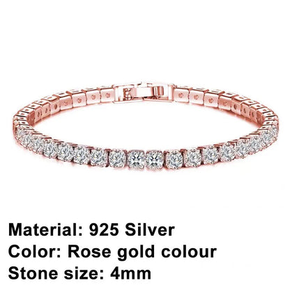 Avelena | Tennis-Armband – Glänzen Sie mit Attitüde: Eleganz aus Sterlingsilber und Hip-Hop-Flair!