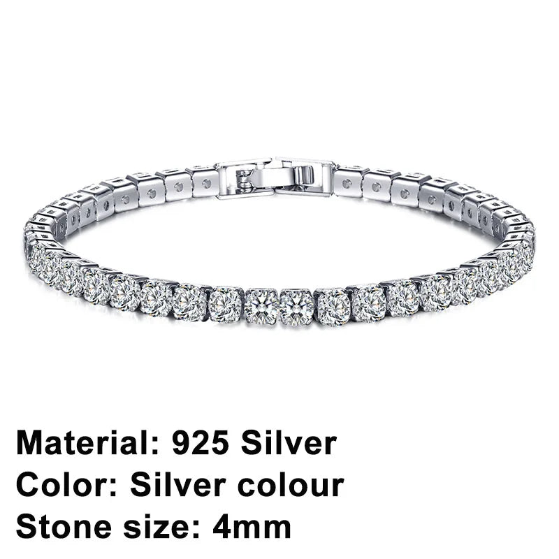 Avelena | Tennis-Armband – Glänzen Sie mit Attitüde: Eleganz aus Sterlingsilber und Hip-Hop-Flair!