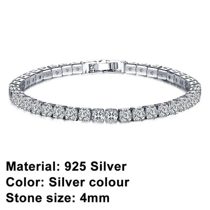 Avelena | Tennis-Armband – Glänzen Sie mit Attitüde: Eleganz aus Sterlingsilber und Hip-Hop-Flair!