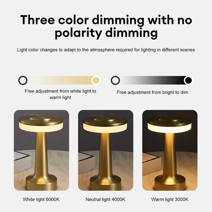 Avelena | Retro Led Table Lamp Usb Rechargeable Infinitely Dimmable Night Light Camping Light Suitable For Bar Lampbedroom Ambient Light