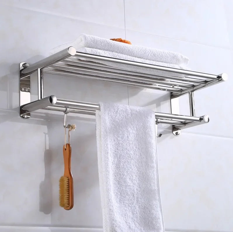 Avelena | SteelRack Wandmontierter handtuchhalter aus edelstahl – Minimalistischer platzsparender rack für badezimmer & küche