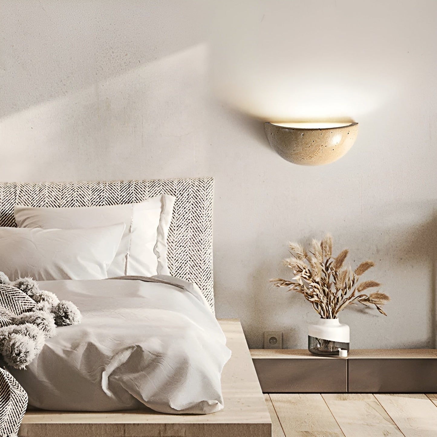 Avelena | Elegante Wabi-Sabi Leder Wandbeleuchtung Korzito Wandlampe