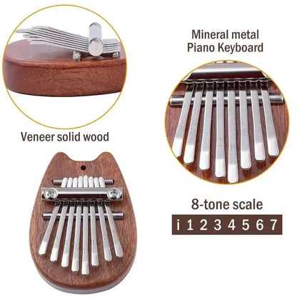 Avelena | 8-Tasten Mini Holz Kalimba - Daumen Piano Anhänger Geschenk