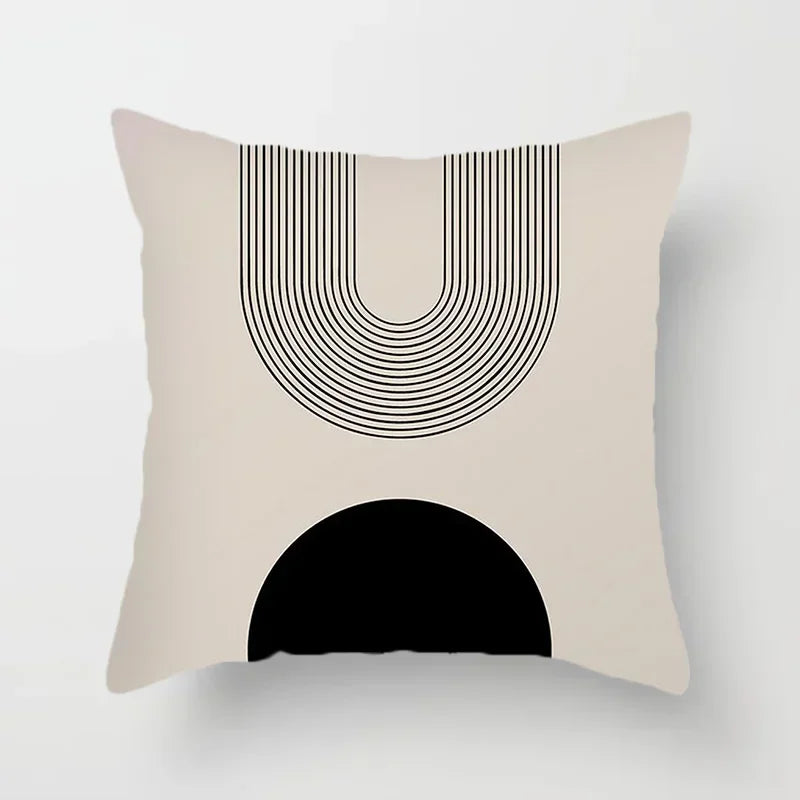 Avelena | Aurum Kissenbezug Moderne Schwarz-Weiß Kissenbezug mit Abstractem Kunstdruck