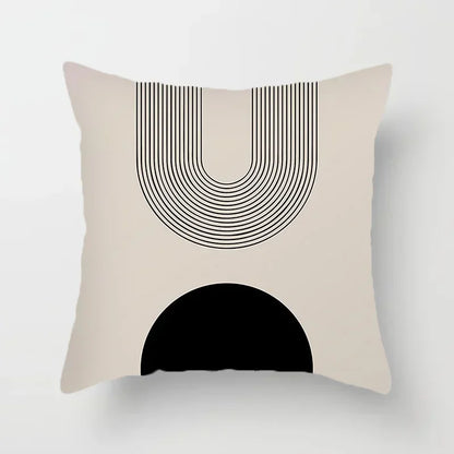 Avelena | Aurum Kissenbezug Moderne Schwarz-Weiß Kissenbezug mit Abstractem Kunstdruck