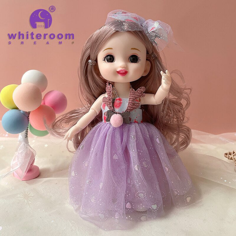Avelena | 16Cm Blumenfee Bjd Puppe - Farbig Kleidung