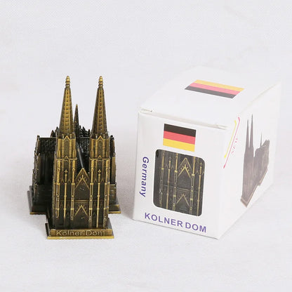 Avelena | Cologne Cathedral Model Metal Antique Bronze Germany Kölner Dom Building Figurine World Famous Landmark Architecture Decoration