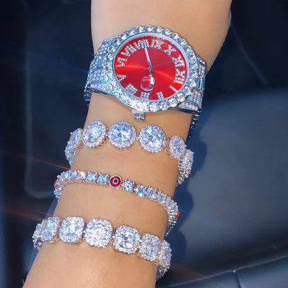 Avelena | Hip Hop Bling Trio Cuban Kette Schmuck Set