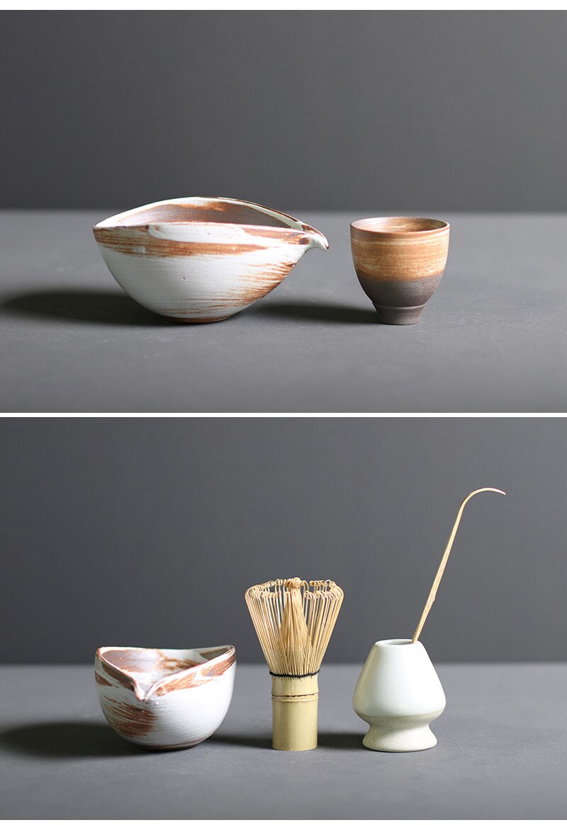 Avelena | 4-Teiliges Matcha Set Hochwertige Bambus & Keramik