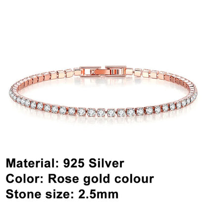 Avelena | Tennis-Armband – Glänzen Sie mit Attitüde: Eleganz aus Sterlingsilber und Hip-Hop-Flair!