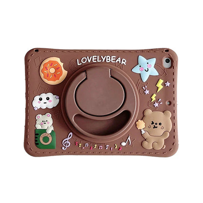 Avelena | Cartoon Gummy Ipad Kinderhülle mit Ständer – Stoßfest, Fallfest, Staubdicht, Weiche & Harte Schale für Ipad 10. Generation, 9. Generation, 8. Generation, 7. Generation, Mini, Air & Pro