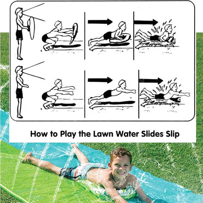 Avelena | SplashGlide Wasserrutsche | Mit Sprinkler & Rutschboards | Aufblasbar | Für Garten & Sommer