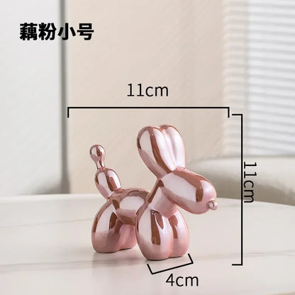 Avelena | Nordic Keramik Ballon Hund Skulptur Gold Tier Dekorationen Statue Wohnzimmer Ornamente Kreative Desktop Ornament Wohnkultur