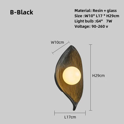 Avelena | Wandlampe LED Blattgold Elegant