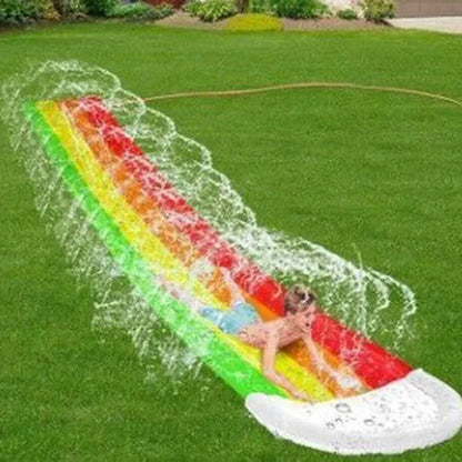 Avelena | SplashGlide Wasserrutsche | Mit Sprinkler & Rutschboards | Aufblasbar | Für Garten & Sommer
