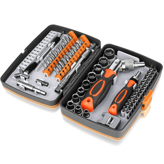 Avelena | 68-in-1 Ratschen-Schraubendreher-Set mit magnetischen Bits & Verlängerungsstange – FortiDrive