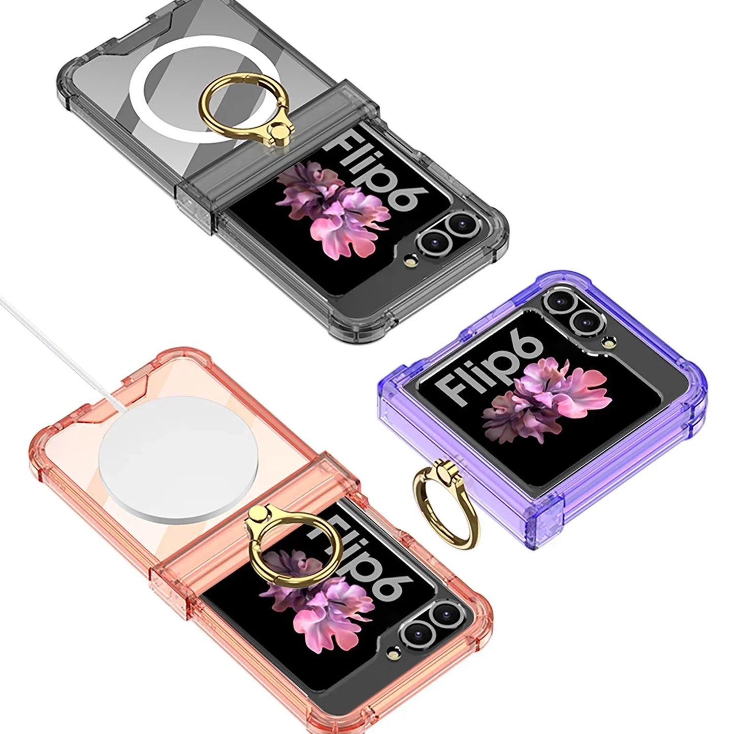 Avelena | Transparent Ring Case für Galaxy Z Flip 6
