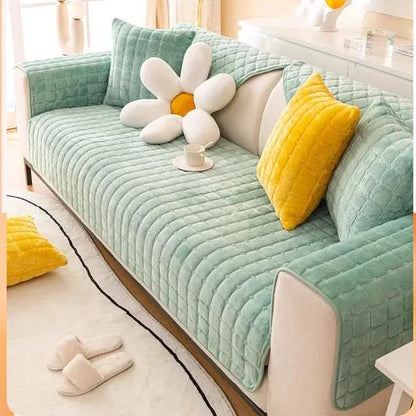 Avelena | VelvetCozy - Plüschsamt Antirutsch-Sofabezug für zusätzliche Eleganz und Komfort