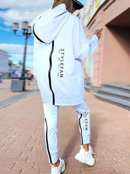 Avelena | Frauen Sweatshirts 2-teilige Sets Trainingsanzug Übergrößen Herbst Damen Korea Hose Pullover Hosenanzüge Damen