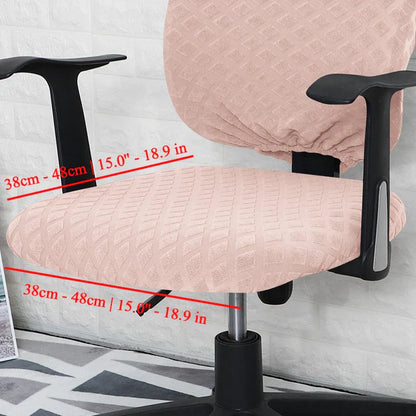 Avelena | Spandex elastischer Bürostuhlbezug Jacquard Sitzbezüge Ananas Gitter Fleece Schutzhülle elastischer Computer Sitzschutz