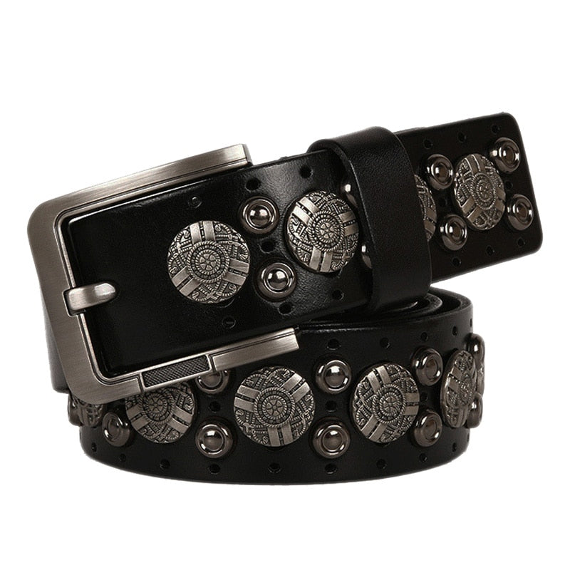 Avelena | Punk Riegel Cowboy Gürtel für Männer