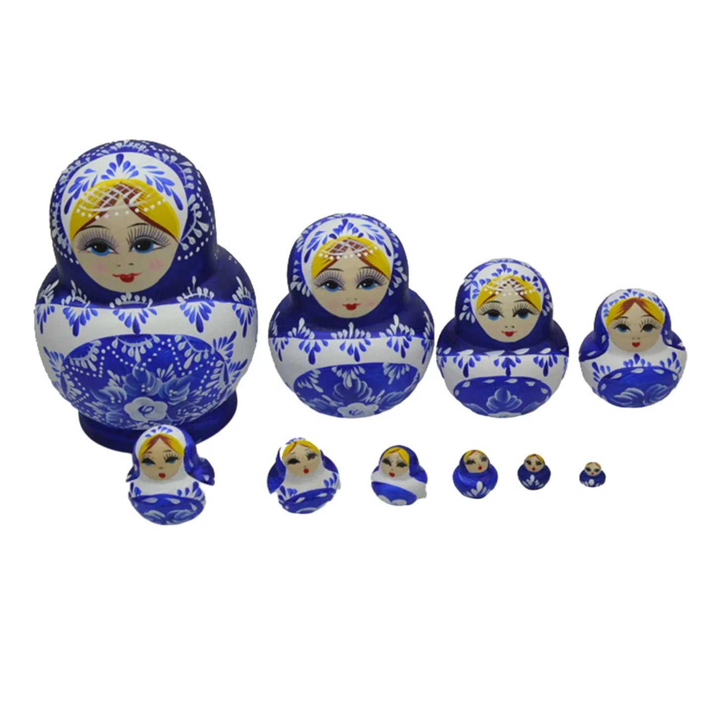 Avelena | 10 Stück/Set Holz Russische Matroschka Puppen