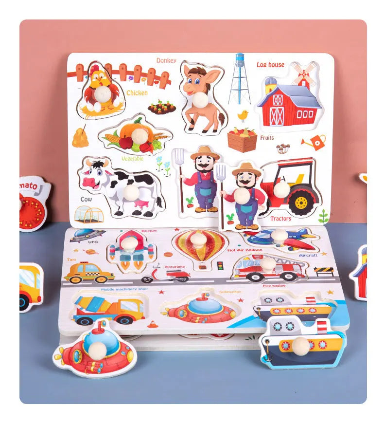 Avelena | Montessori Baum Puzzle Griffe Brett Spielsachen