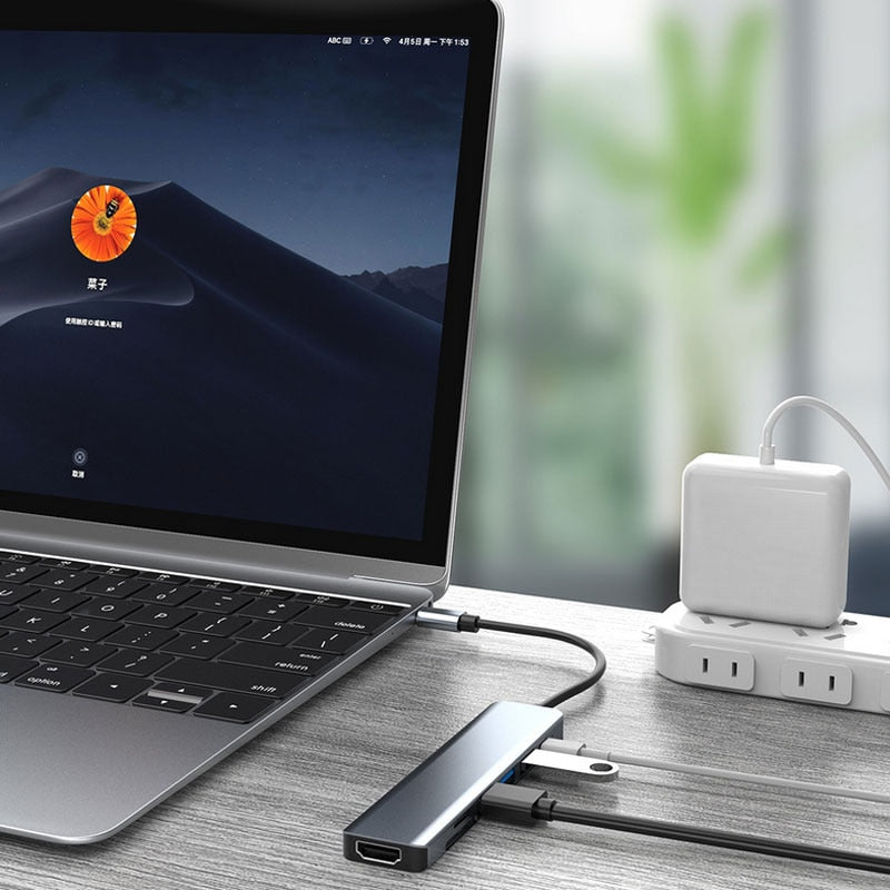 Avelena | Thunderbolt 3 USB-C Hub mit HDMI, PD, SD/TF für MacBook Air M1 und iPad Pro