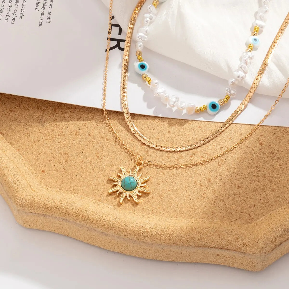 Avelena | Halsketten-Set Sonneblume & Böse Augen Accessoires