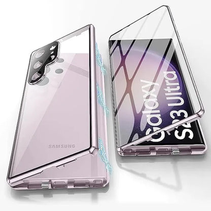 Avelena | Metall Aluminiumlegierung 360 Hülle mit Sicherheitsverschluss für Samsung Galaxy S24-S23 Serie