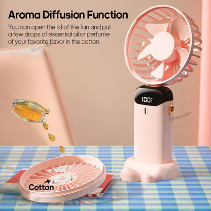 Avelena | Airlio BreezeFlex | Mini-Ventilator 3-in-1 | Powerbank & LED-Display | 5 Windstufen | Tragbar & Verstellbar